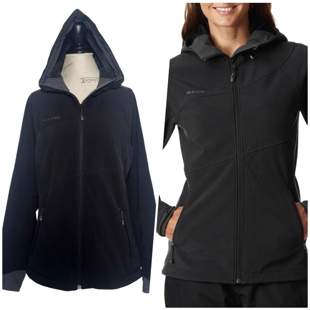 Mammut | Women | Luahna Black Midweight SOFTech Softshell Hooded Jacket | Large